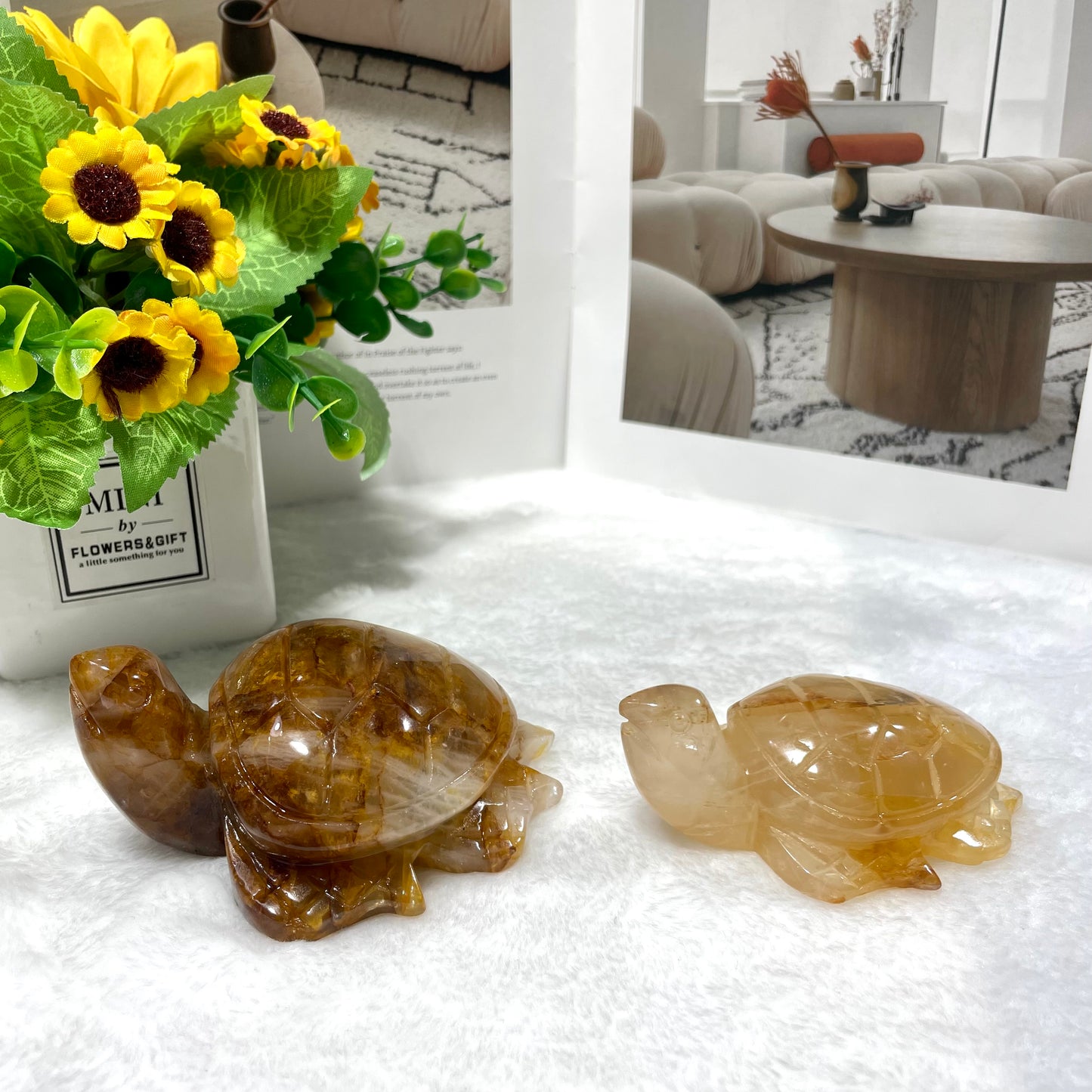 1 Count Turtle Crystal Carving Clear Quartz Rose Quartz Golden Healer Quartz Healing Stones Natural Stone Chakra Balancing Reiki Home Office Decor From IG Crystal