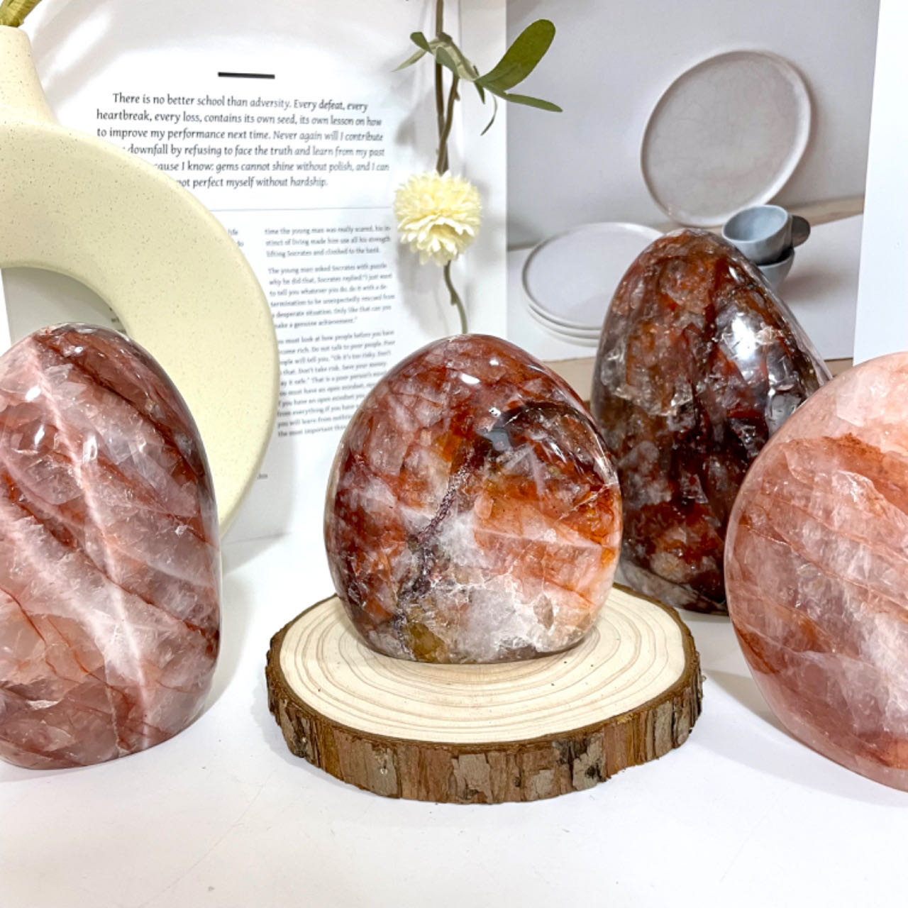 1PCS Fire Quartz Mountain Stone Healing Stone From IG Crystal