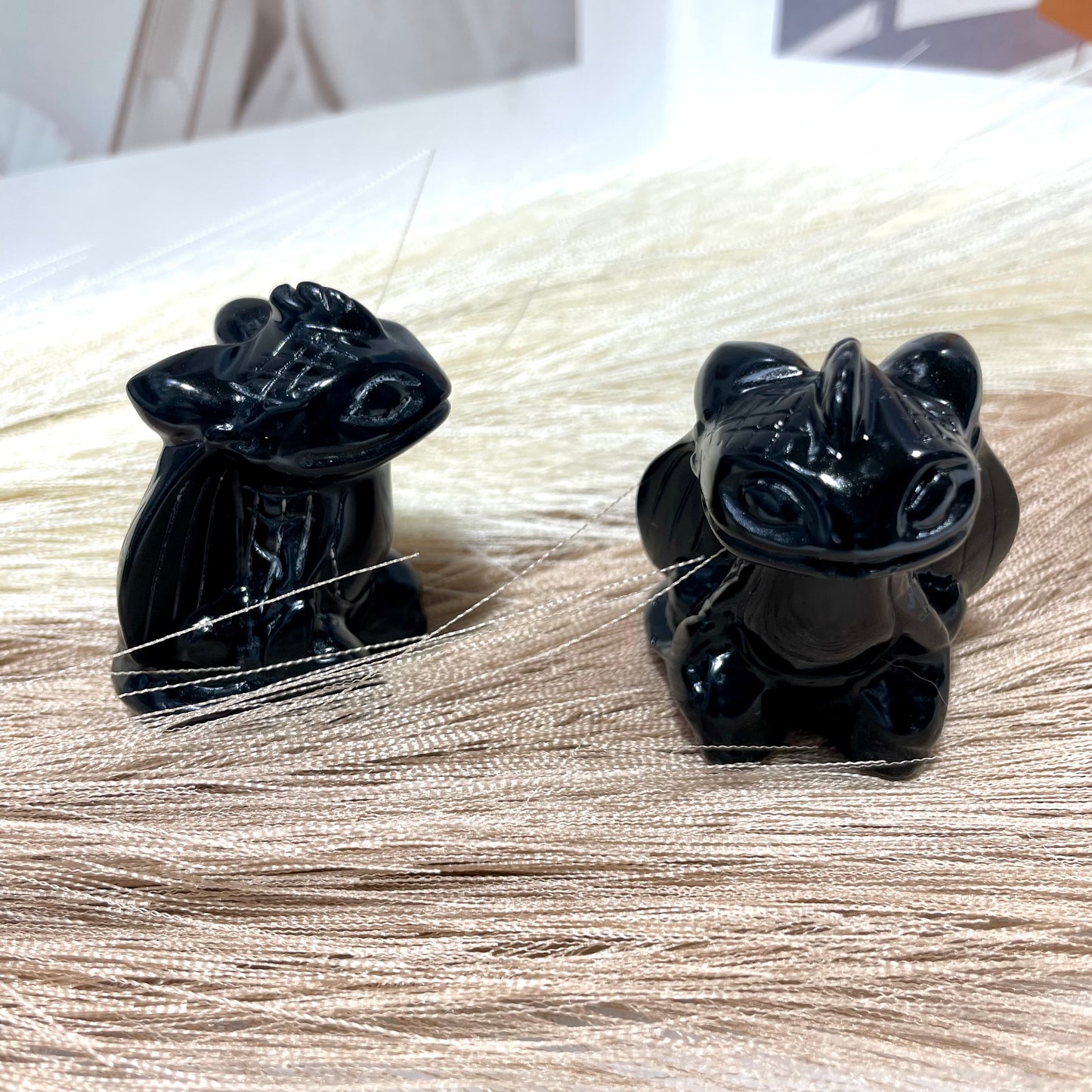 3 Counts 5cm Height Black Obsidian Stitch Crystal Carving Healing Stones Natural Stone Chakra Balancing Reiki Home Office Decor From IG Crystal