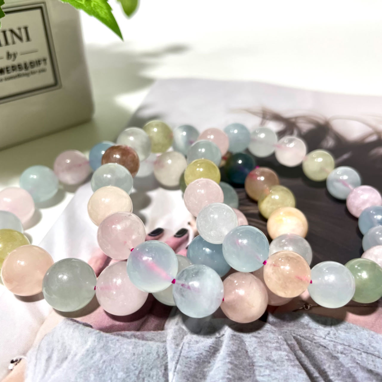 Morganite (Transparent) Bracelet 11~14mm Energy Healing Crystals Jewelry for Women DIY Bracelet From IG Crystal