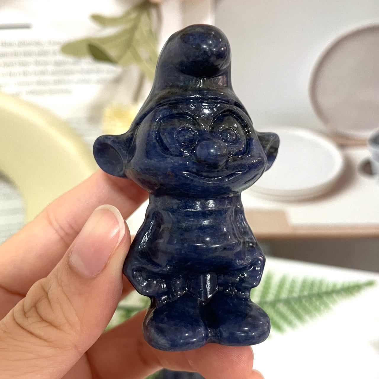2PCS Smurf Crystal Sodalite Healing Stone Home Decoration From IG Crystal
