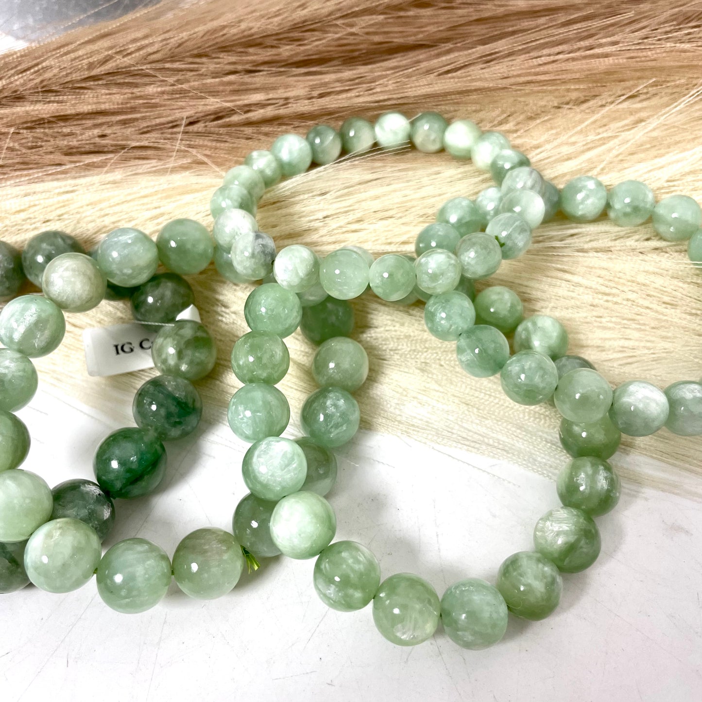 Light Green Mika Crystal Bracelets 9~13mm Natural Crystals Healing Crystals Bracelet for Women and Men Teens Crystal Jewelry Shop Pretty Crystals From IG Crystal