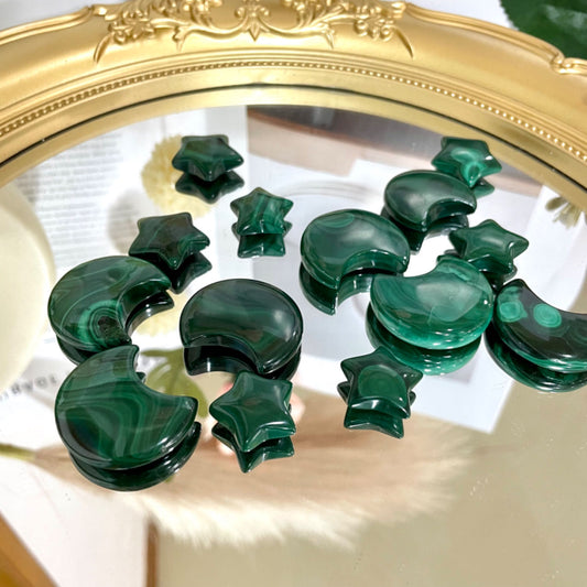 10PCS Moon Star Shape Crystal Malachite From IG Crystal