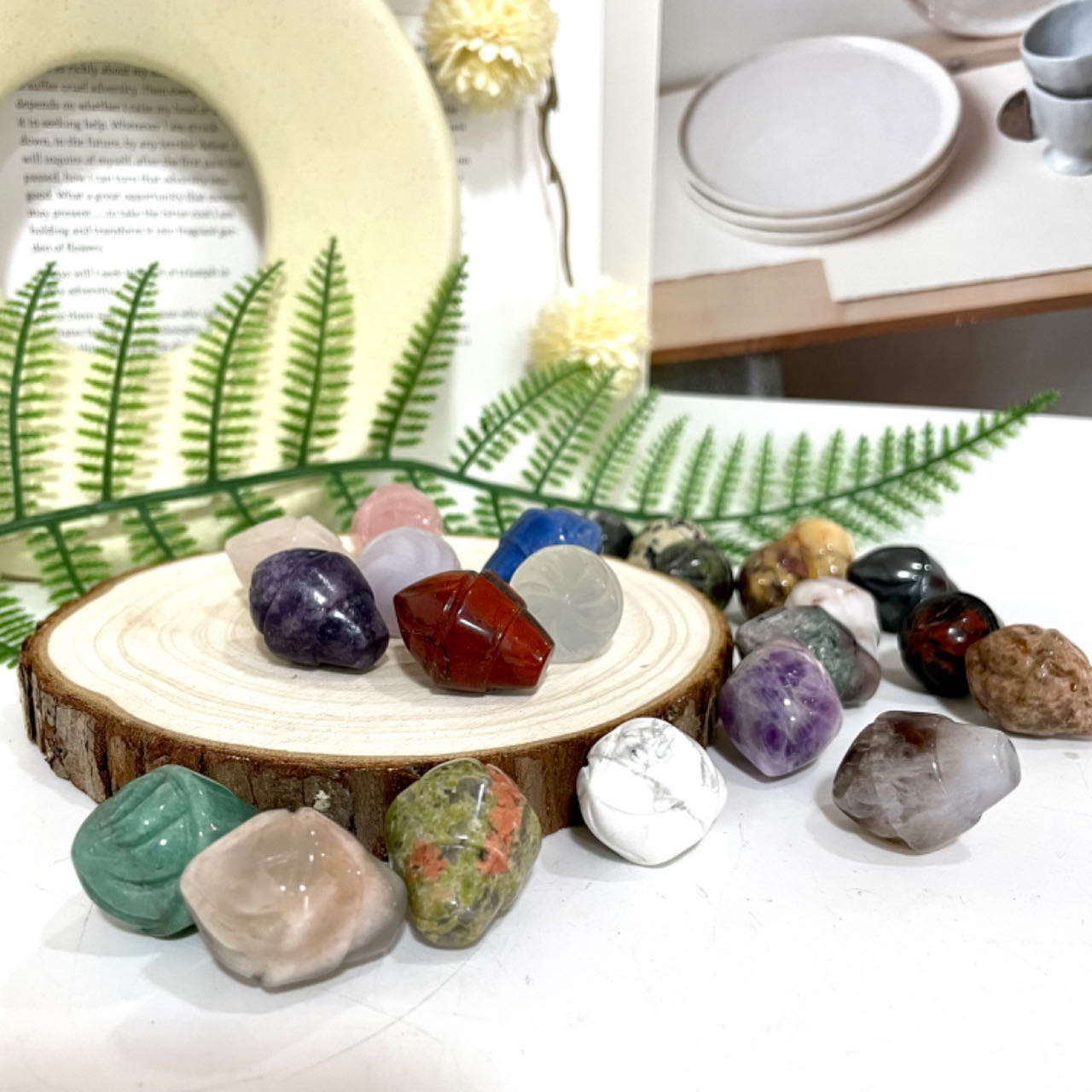 Different Maerail High Quality Natural Ice Cream Crystals 3 Counts Healing Stone Home decoration From IG Crystal