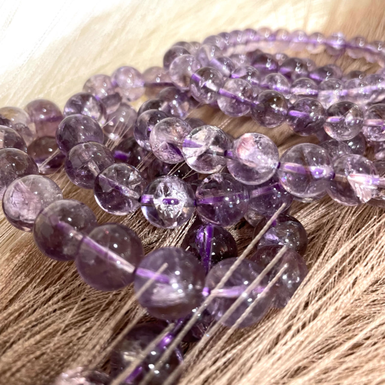 Amethyst Quartz Bracelet 7~12mm Energy Healing Crystals Jewelry for Women DIY Bracelet From IG Crystal