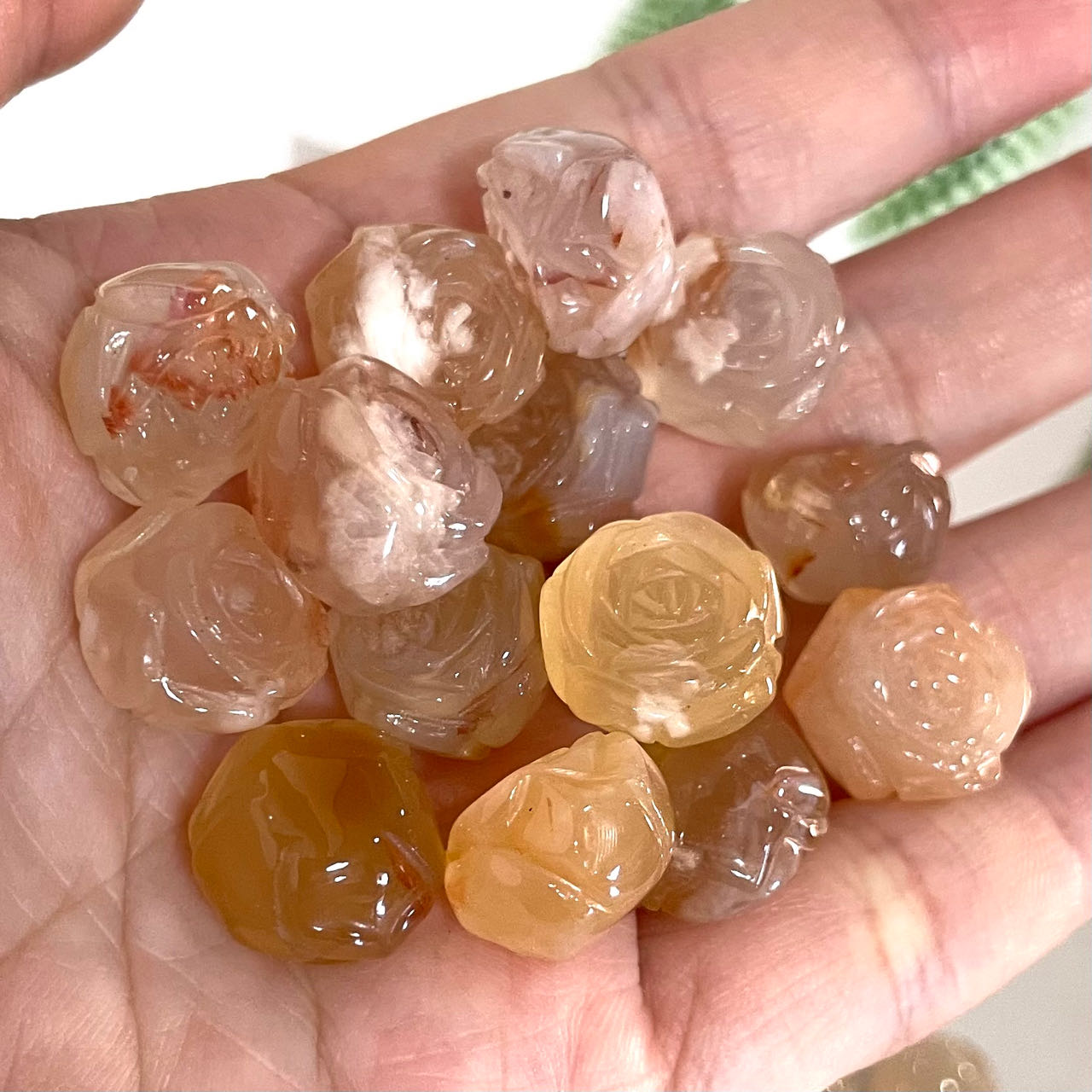 10 Counts Flower Agate Rose Crystal Healing Crystal Home Decoration From IG Crystal