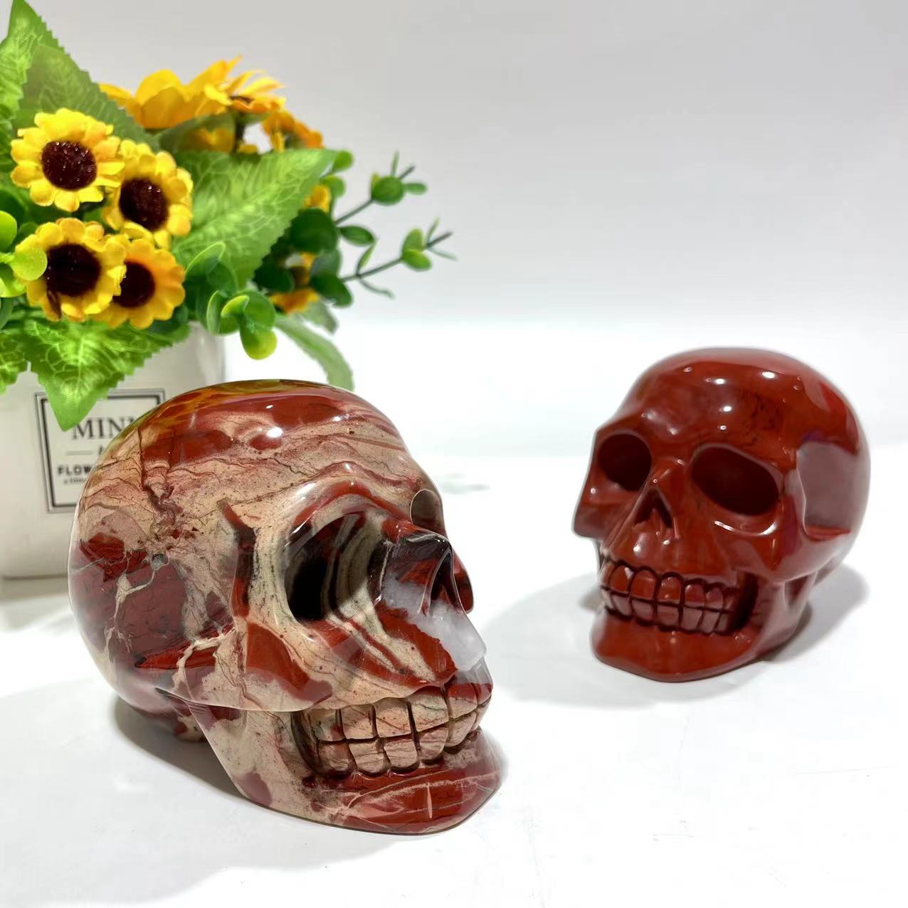 1 Count Red Jasper Skull Crystal Carving Natural Stone Gem Mining Chakra Balancing Reiki Healing Crystal Mystery Crystal Display Crystal Shopping Online Home Office Decor From IG Crystal