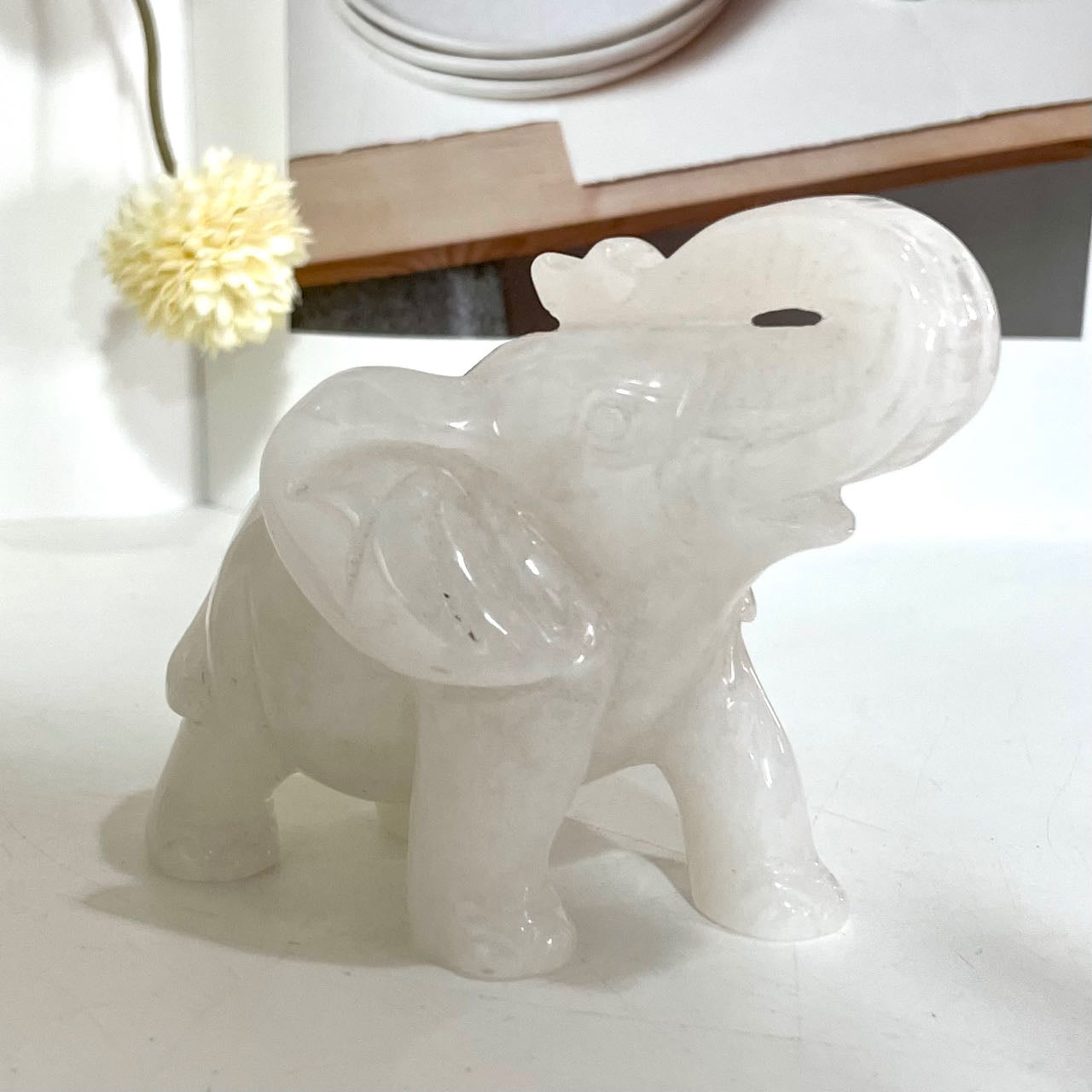 Clear Quartz Elephant Crystal Healing Stone Home Decoration From IG Crystal