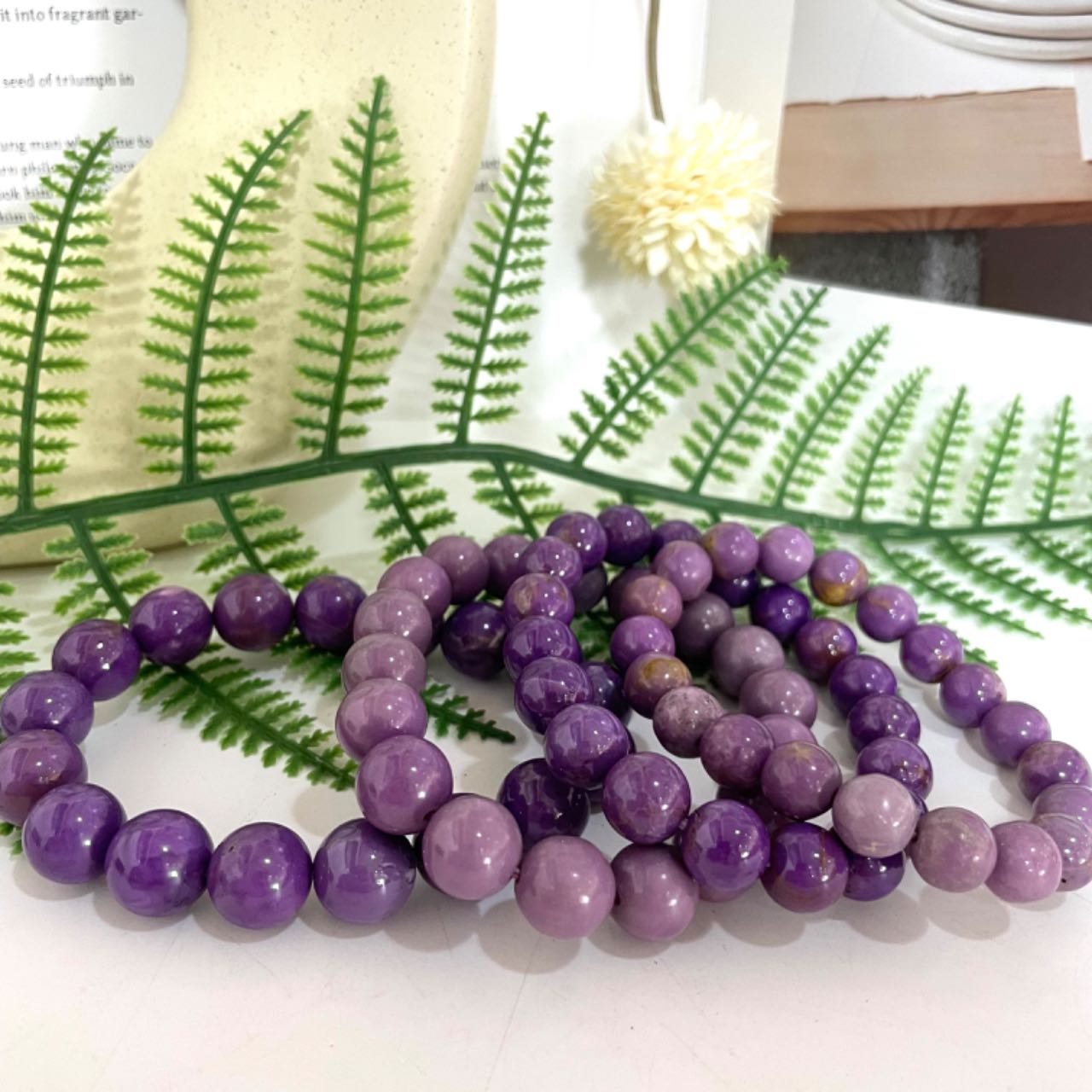 Purple Mica Bracelet 9~12mm Energy Healing Crystals Jewelry for Women DIY Bracelet From IG Crystal