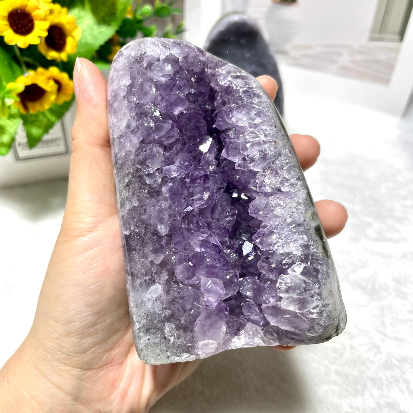 Natural Amethyst Geode Cave Healing Crystal Stones Rock Cluster Druzy From IG Crystal