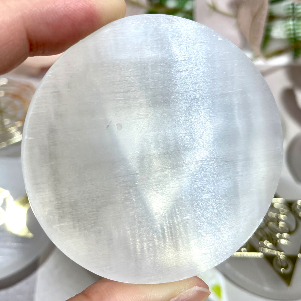7 Counts Selenite Slice Healing Stone Home Decoration From IG Crystal