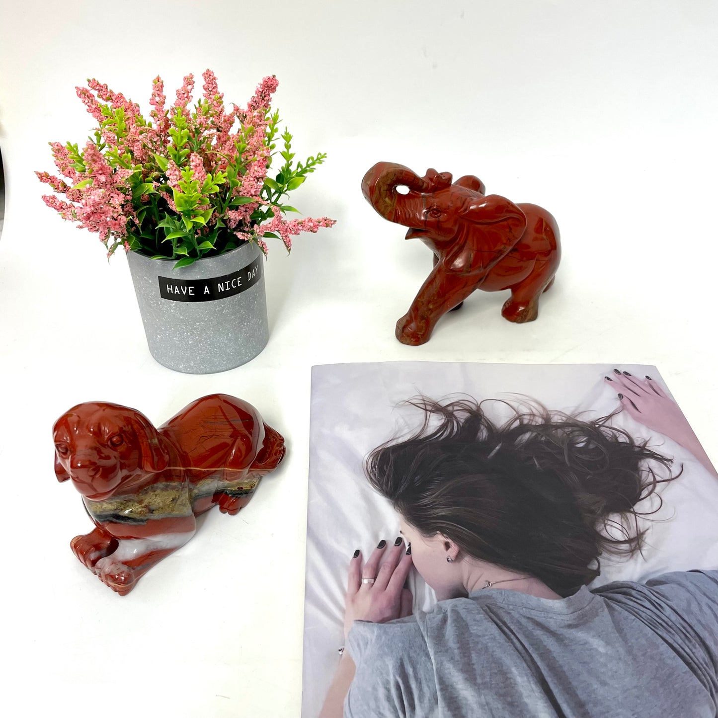 1 Count Red Jasper Elephant Dog Bear Hippo Crystal Carving Natural Stone Gem Mining Chakra Balancing Reiki Healing Crystal Mystery Crystal Display Crystal Shopping Online Home Office Decor From IG Crystal