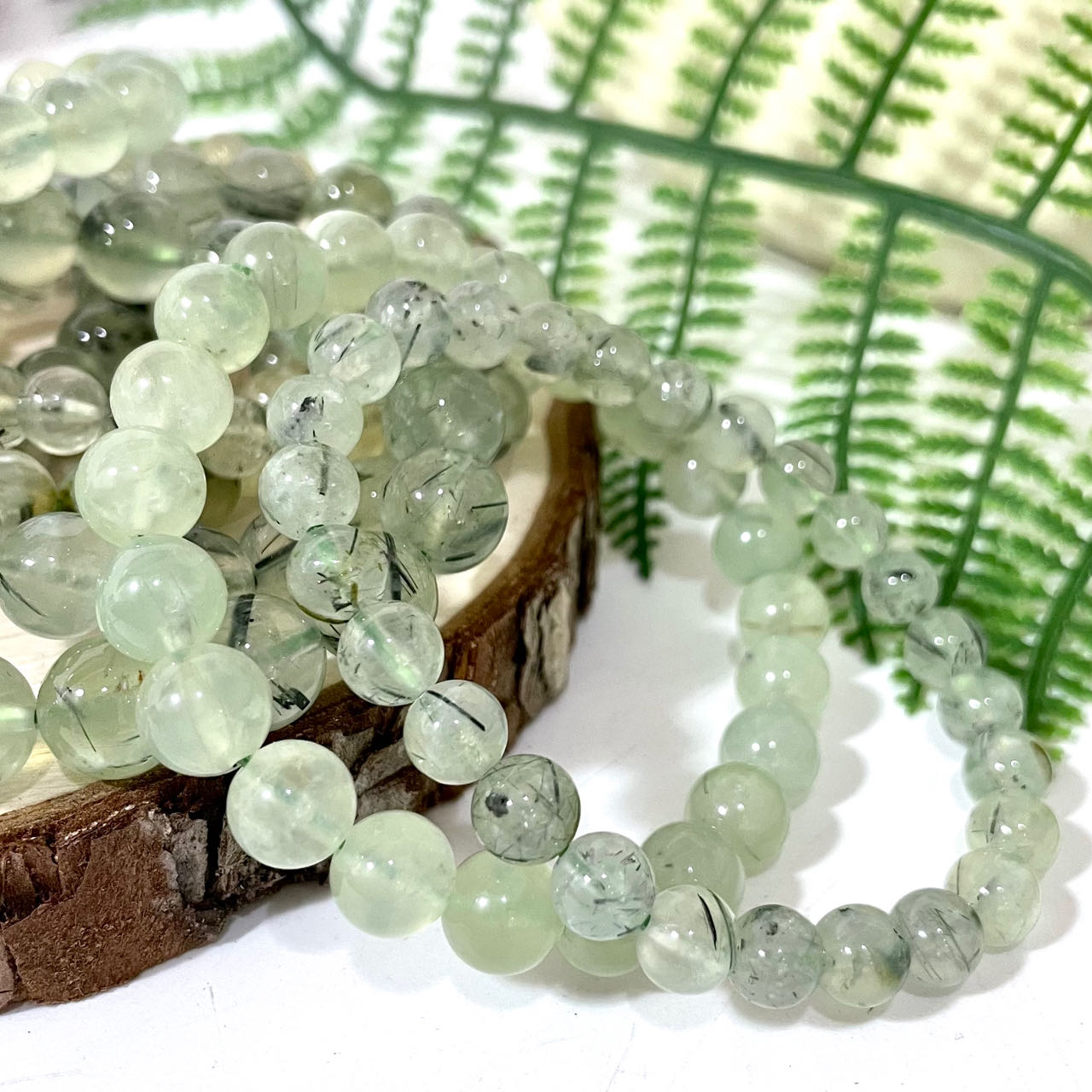 Prehnite Bracelet 7~10mm Energy Healing Crystals Jewelry for Women DIY Bracelet From IG Crystal