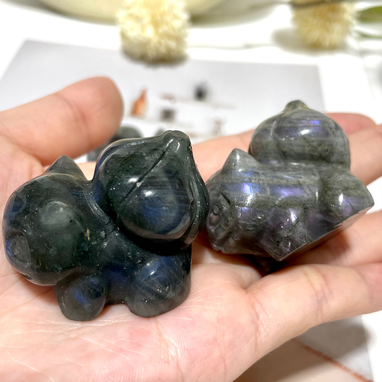 3 Counts Labradorite Bulbasaur Crystal Pokemon Healing Crystal Home Decoration From IG Crystal