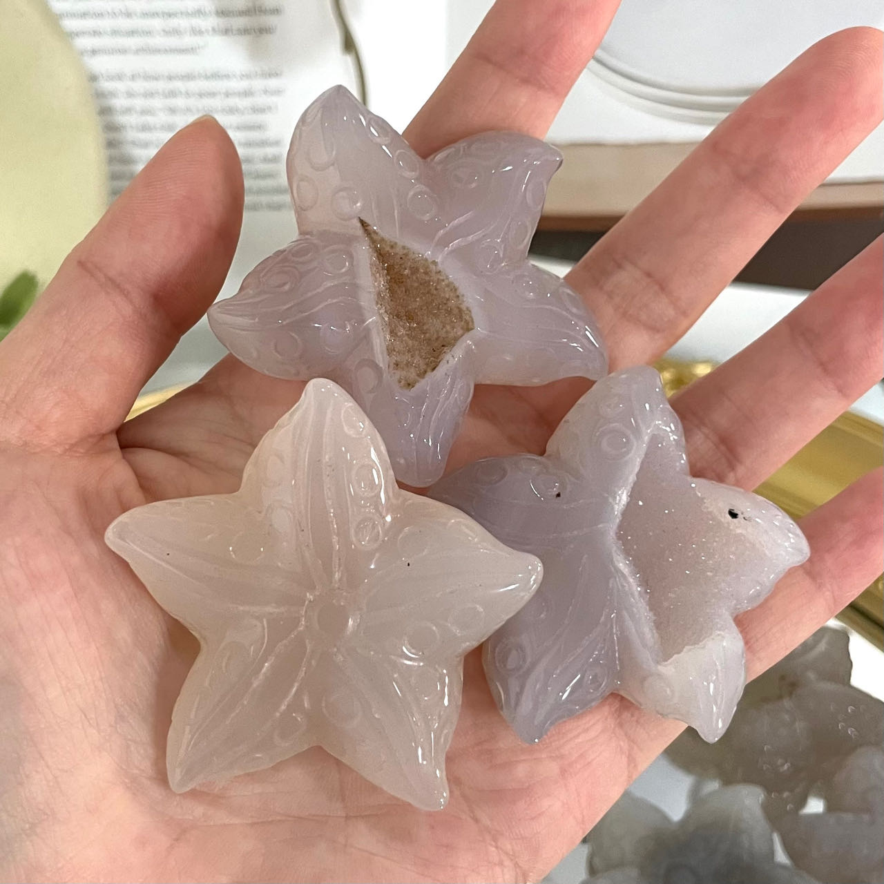 Stochastic 10PCS Star Shape Crystal Agate From IG Crystal