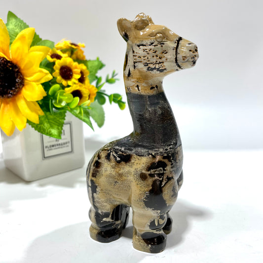 Picture Jasper Giraffe Crystal Carving Healing Stones Natural Stone Chakra Balancing Reiki Home Office Decor From IG Crystal
