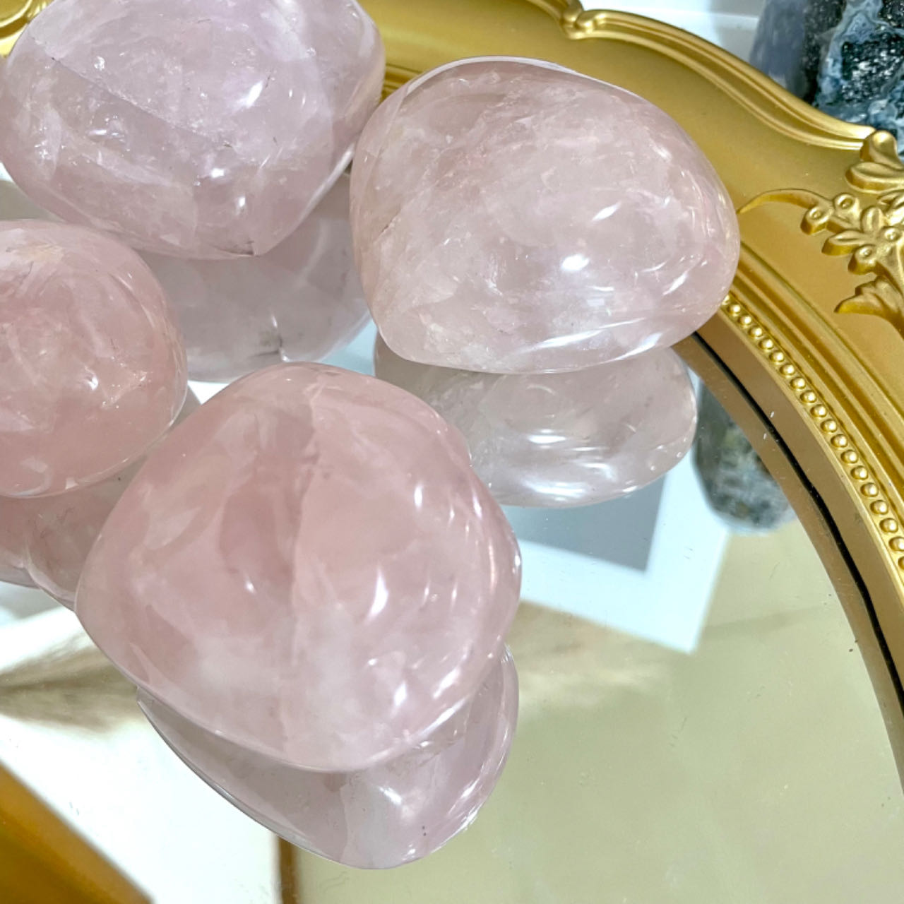 3~4PCS Heart Shape Rose Quartz Crystal From IG Crystal