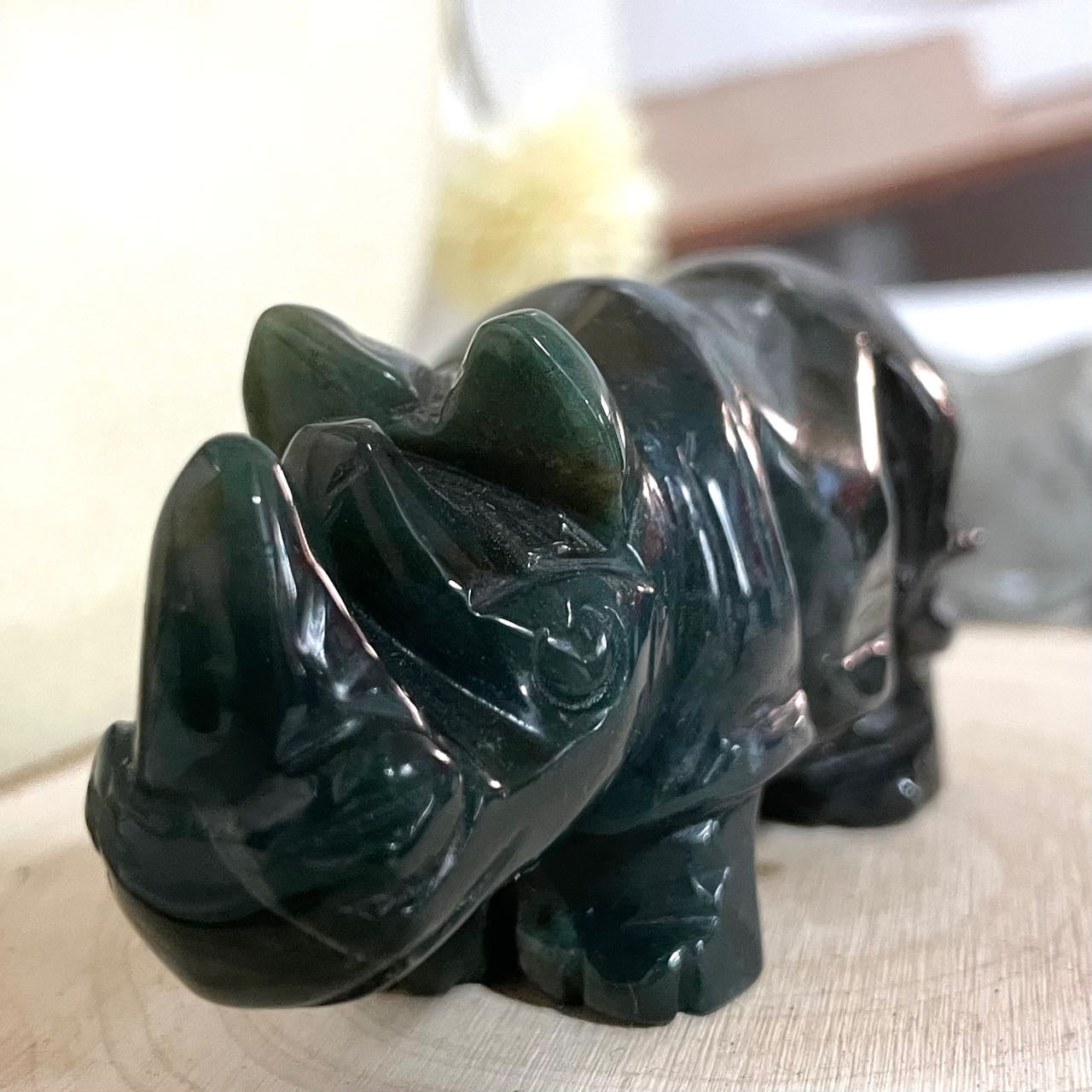 2 Counts Different Maerail Rhinoceros Crystal Yellow Jasper Moonstone Green Aventurine Ocean Jasper Red Obsidian From IG Crystal