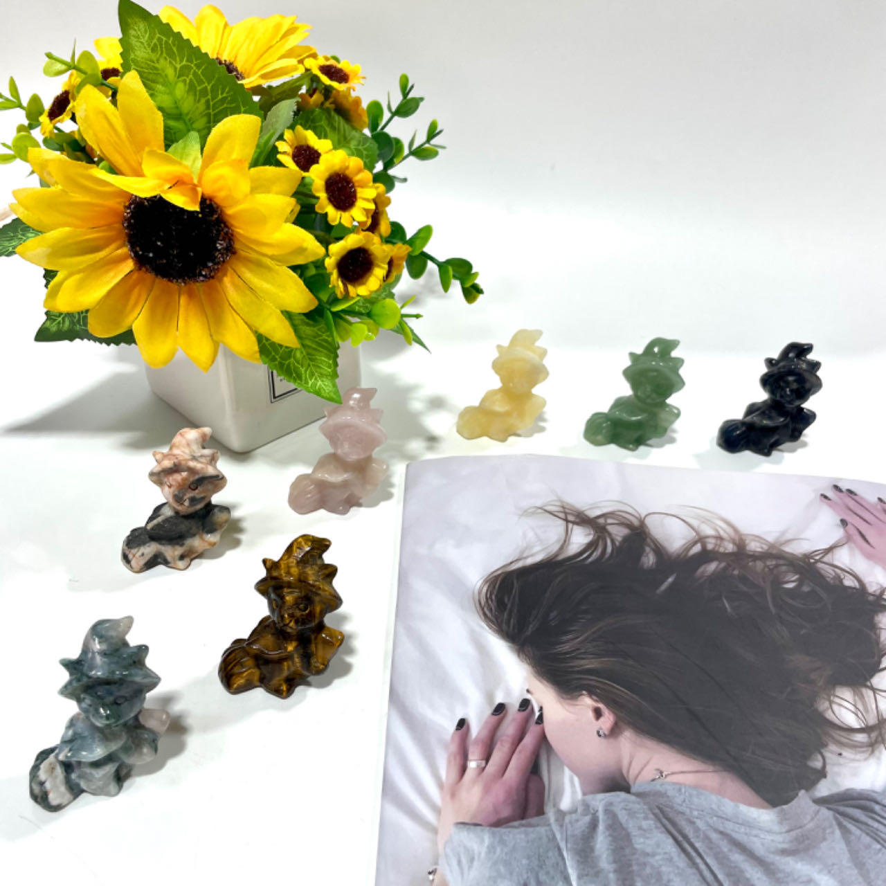 3 Counts Various Materials Witch Cat Crystal Carving Healing Crystal Gem Reiki Healing Home Decor Crystal Jewelry Shop Pretty Crystals From IG Crystal