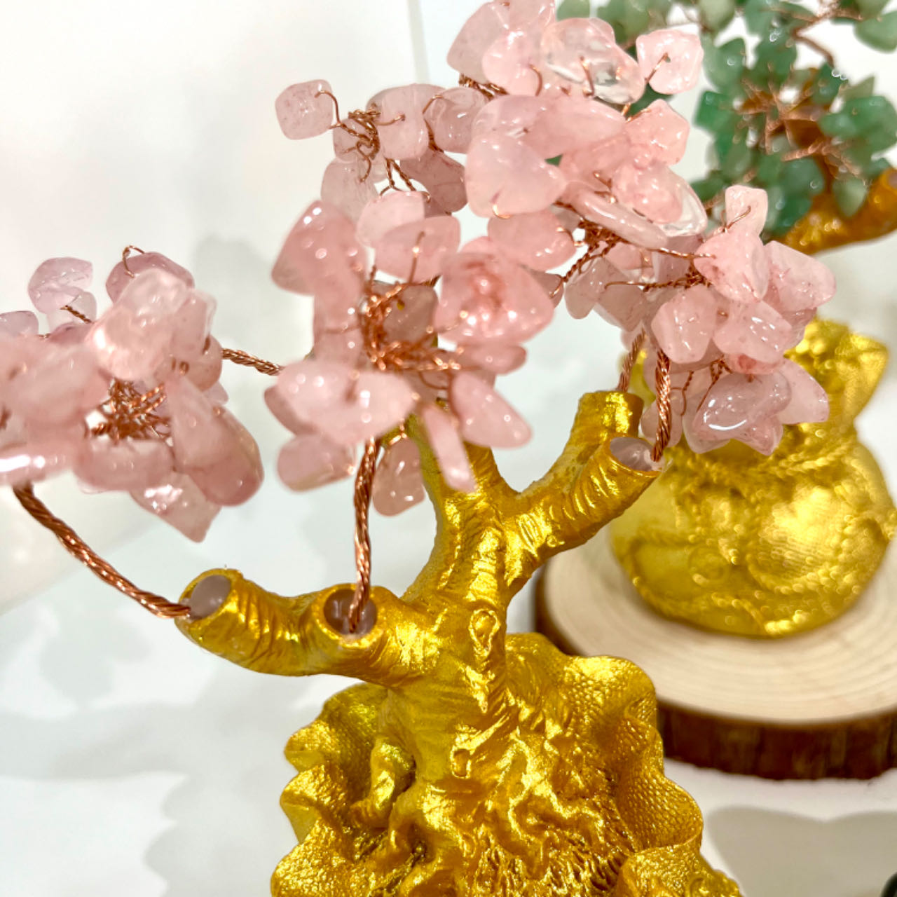Money Tree Yellow Crytal Amethyst Rose Quartz Green Flourite Healing Crystals and Stones Tree for Home and Office Desk Decoration From IG Crystal