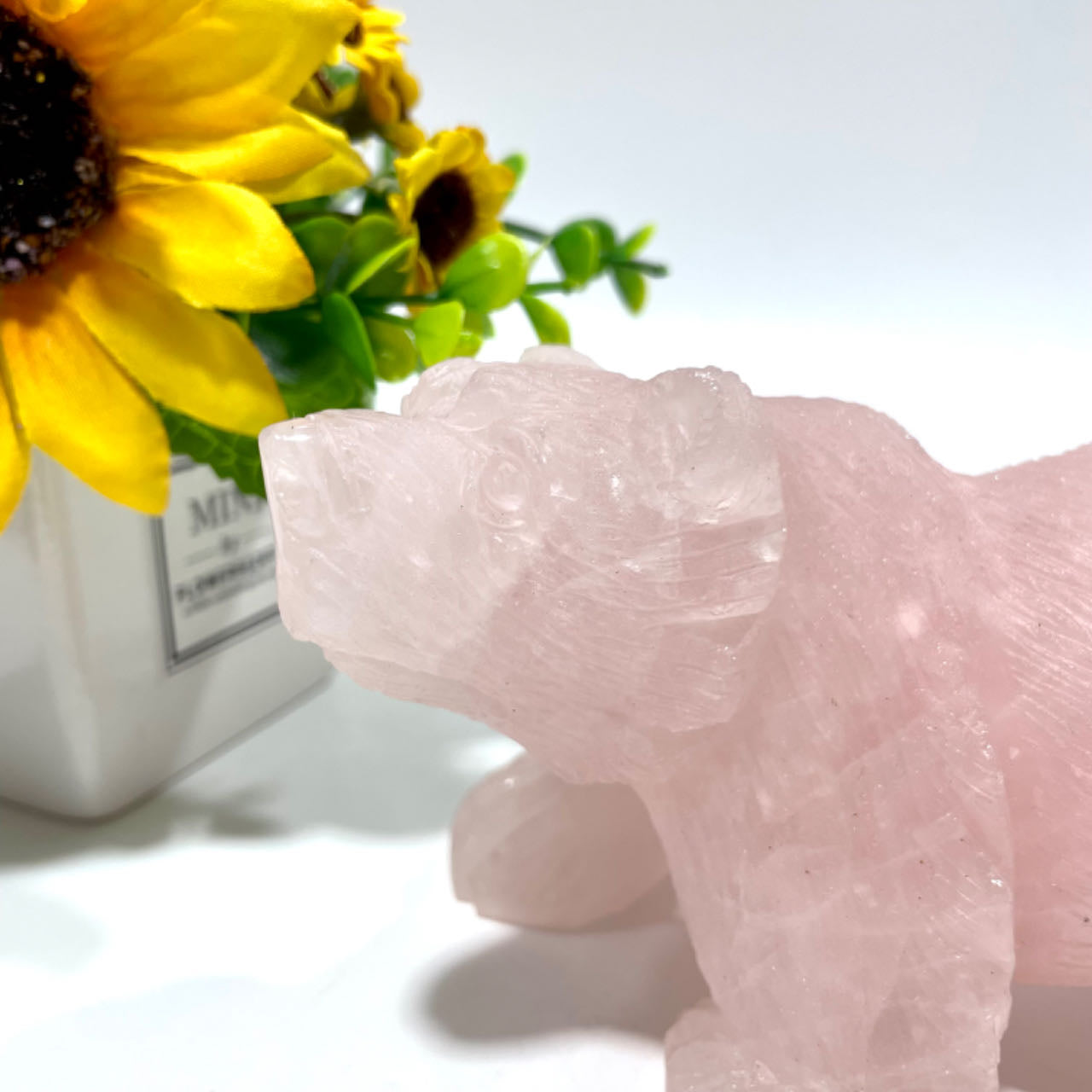 1 Count High Quality Rose Quartz Bear Crystal Carving Healing Crystal Gem Reiki Healing Home Decor Crystal Jewelry Shop Pretty Crystals From IG Crystal