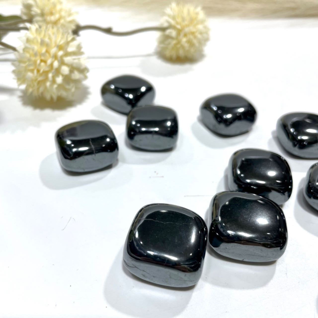 16 Counts Hematite Quadrate Stone Essentials Hematite Tumbled Stone Healing Stone Home Decoration From IG Crystal