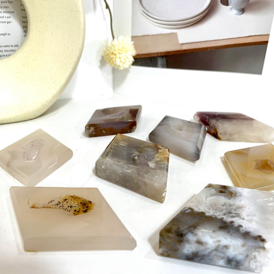 6~7 Counts Rhombus Geode Agate Healing Crystal Home Decor From IG Crystal