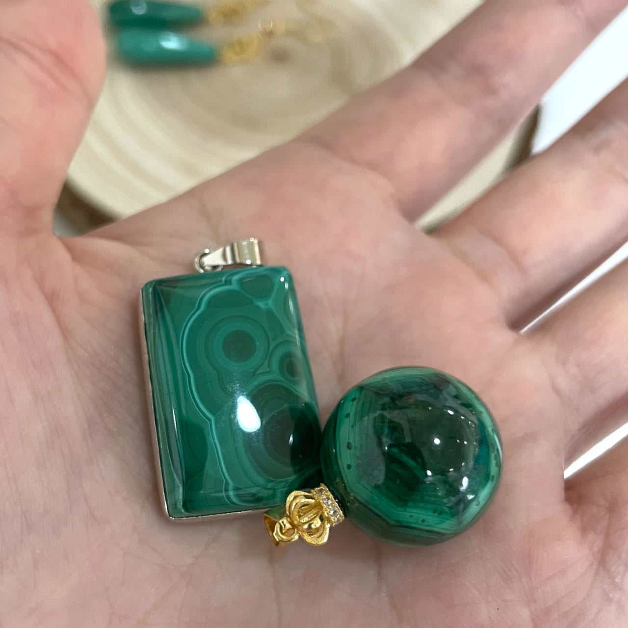 Malachite Jewelry Earrings Necklace Healing Stone for Women Fashion Jewelry From IG Crystal