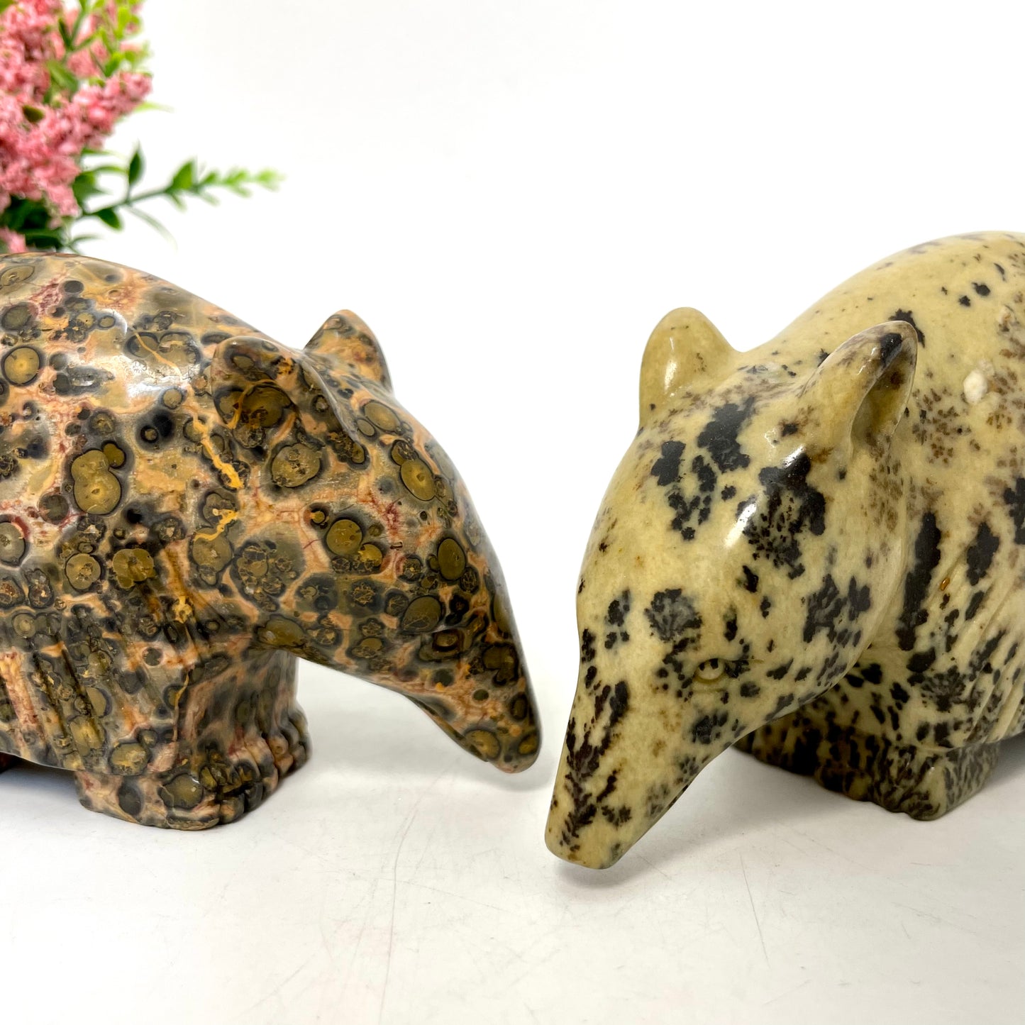 1 Count Leopard Skin Jasper Tapir Crystal Carving Healing Stones Natural Stone Chakra Balancing Reiki Home Office Decor From IG Crystal
