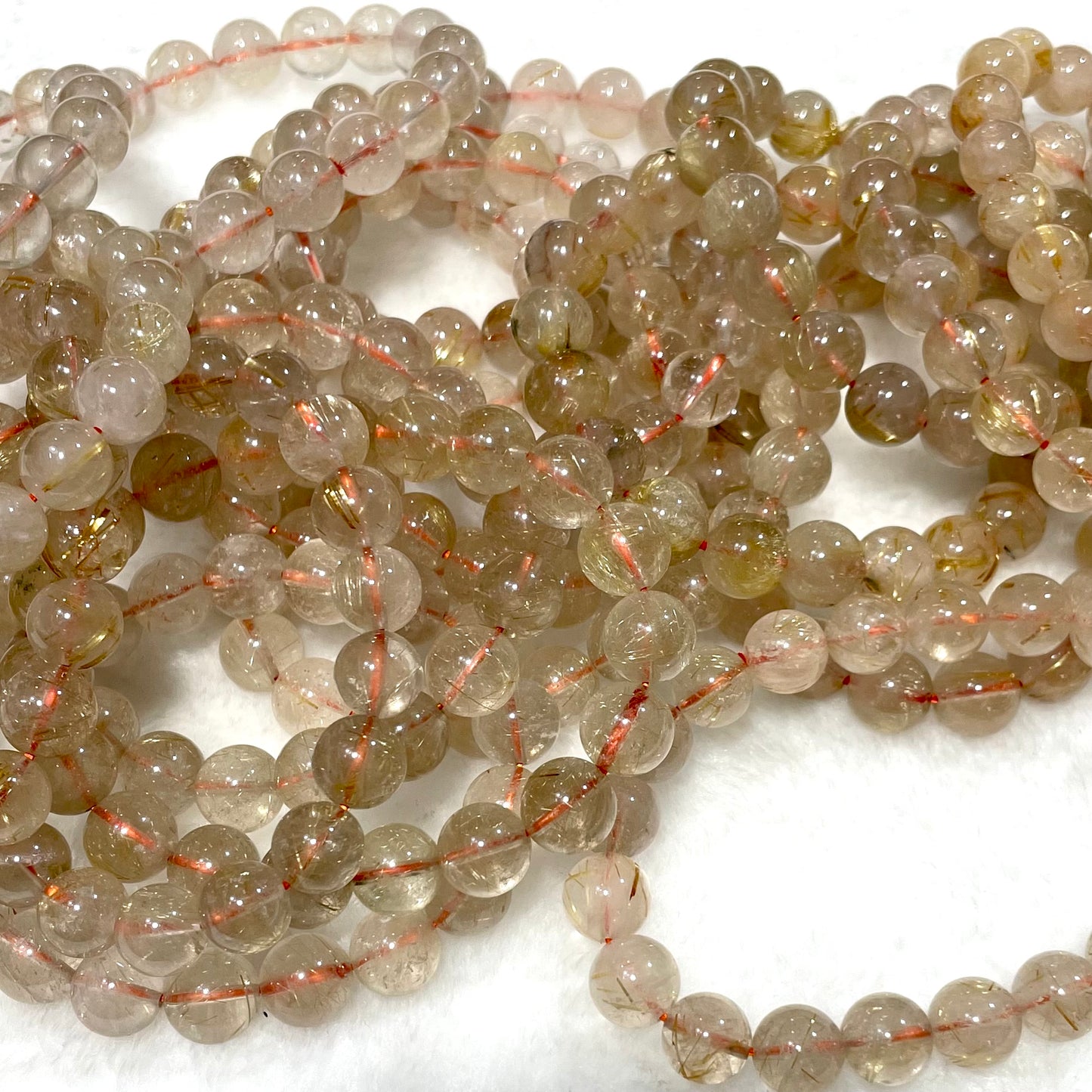 3 Counts Golden Rutile Bracelet 10~11mm Natural Crystals Healing Crystals Bracelet for Women and Men Teens Crystal Jewelry Shop Pretty Crystals From IG Crystal