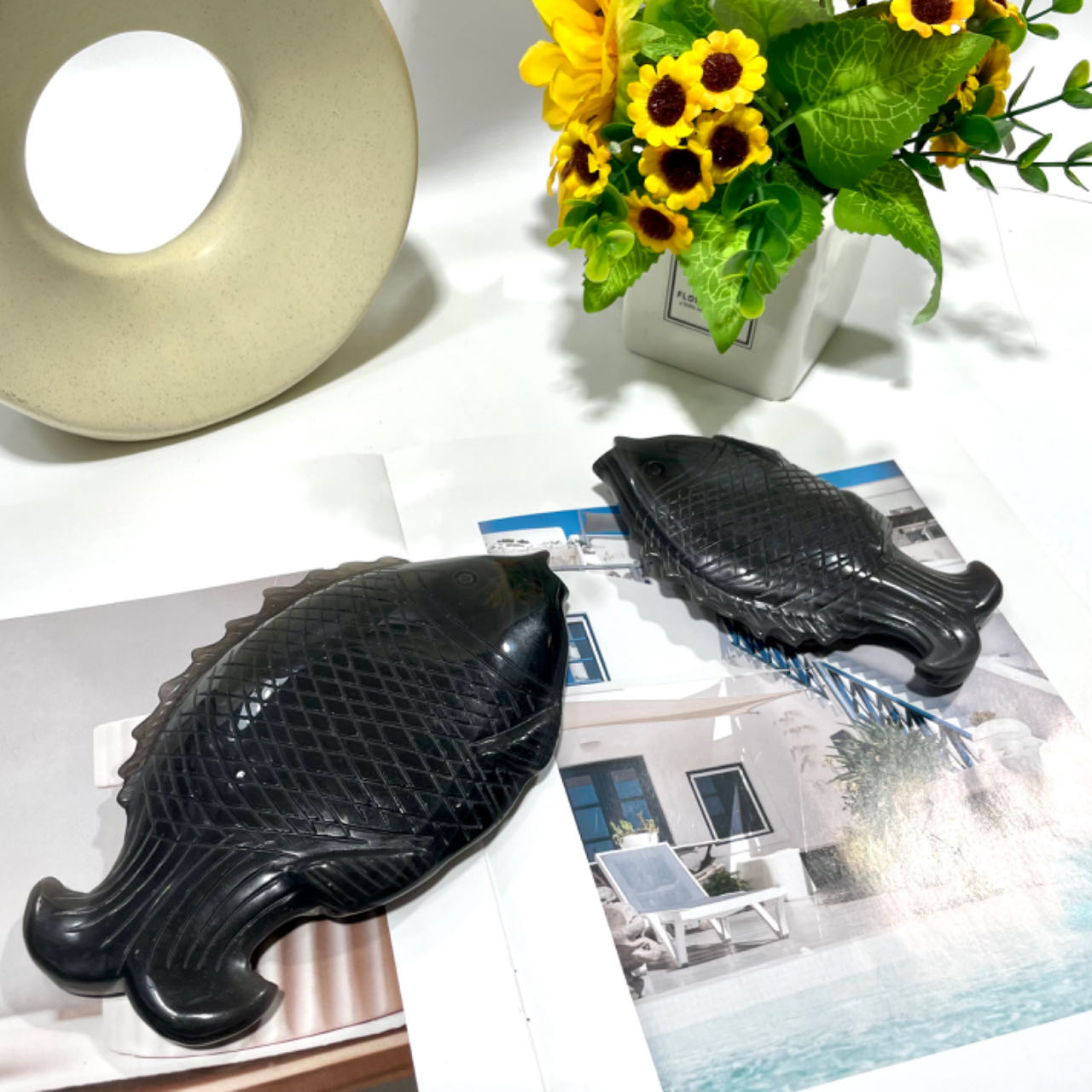 1 Count Black Agate Fish Crystal Healing Crystal Gem Reiki Healing Home Decor Crystal Jewelry Shop Pretty Crystals From IG Crystal