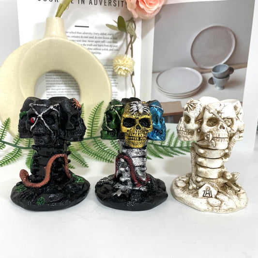 2PCS Skull Snake Stand Black White Healing Stone Home Decoration For Crystal Ball From IG Crystal