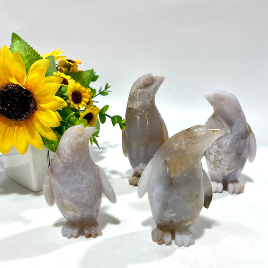 Blue Chalcedony Penguin Crystal Carving Natural Stone Gem Mining Chakra Balancing Reiki Healing Crystal Mystery Crystal Display Crystal Shopping Online Home Office Decor From IG Crystal