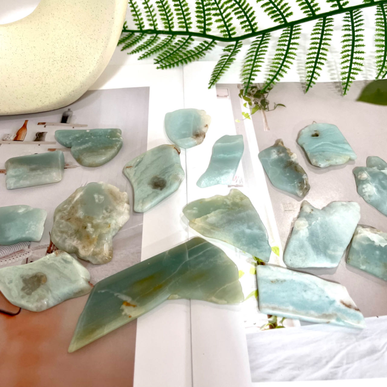 Caribbean Calcite Slice 600G Healing Crystals Home Decoration From IG Crystal