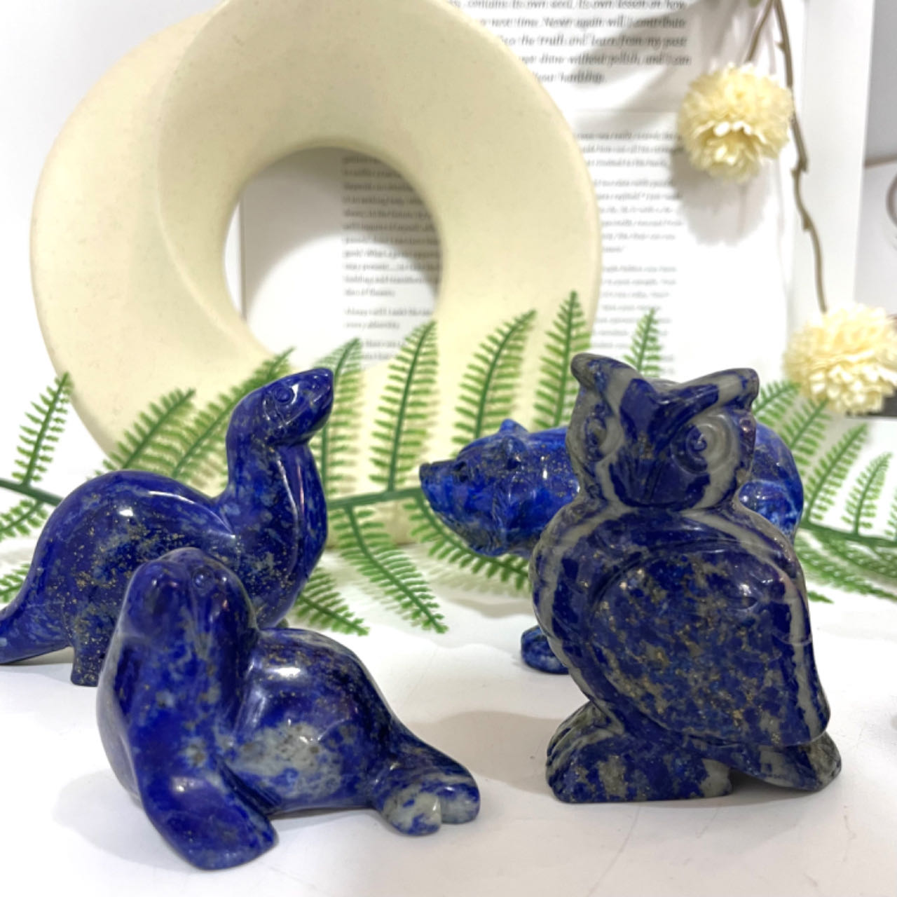 Lazurite Animals Dinosaur Dog Bear Turtle Fish Owl Dolphin Frog Seal Healing Stone From IG Crystal