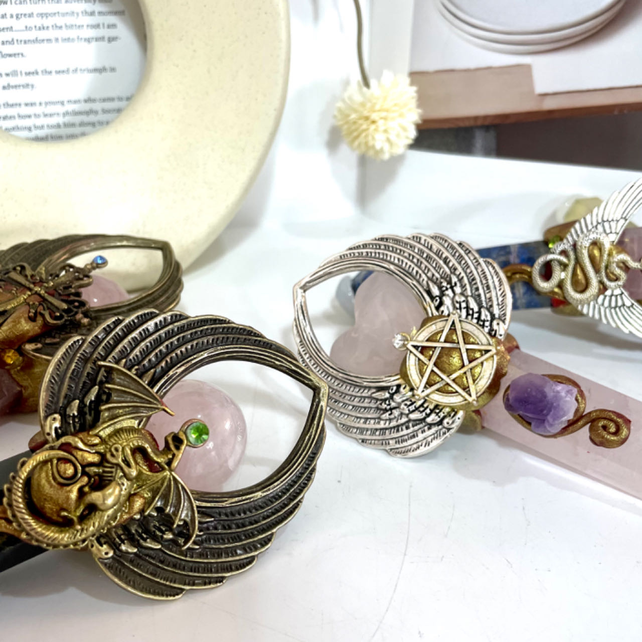 Different Maerail Magic Wands High Quality Natural Flourite Citrine Apatite Amethyst Rose Quartz From IG Crystal