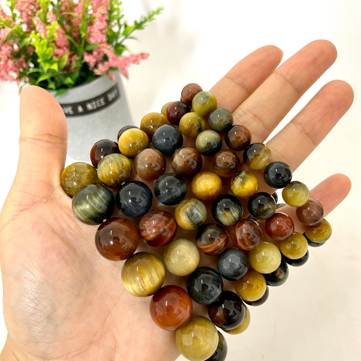 Colourful Tiger Eyes Bracelets 10~16mm Natural Crystals Healing Crystals Bracelet for Women and Men Teens Crystal Jewelry Shop Pretty Crystals From IG Crystal