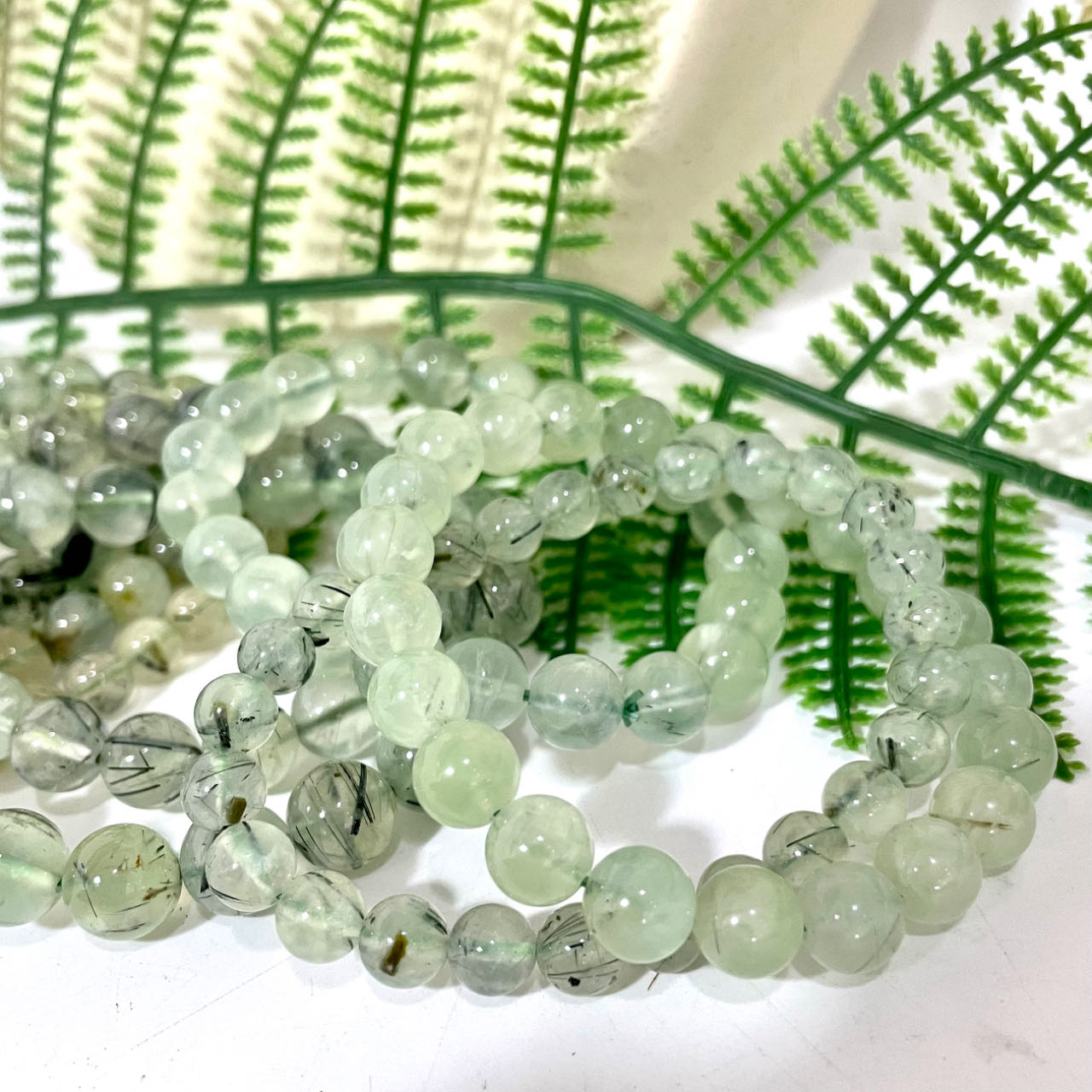 Prehnite Bracelet 7~10mm Energy Healing Crystals Jewelry for Women DIY Bracelet From IG Crystal