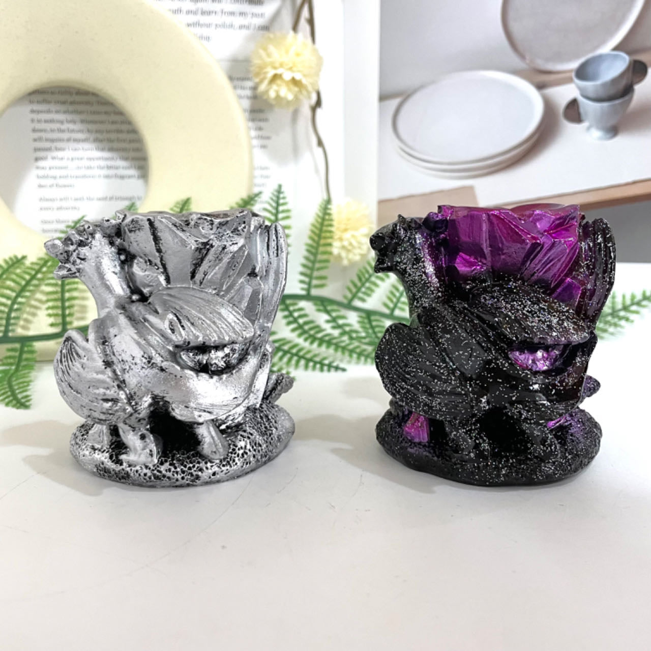 2PCS Stands Black Purple Silver Healing Stone Home Decoration For Crystal Ball From IG Crystal