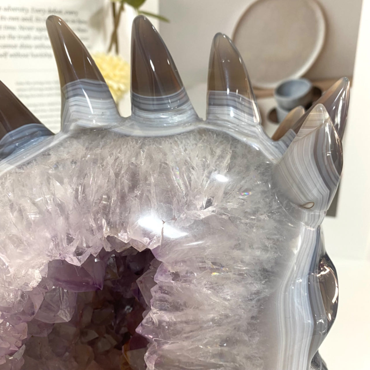 High Quality Hand-Carved Natural Crystal Skull Statue Amethyst From IG Crystal