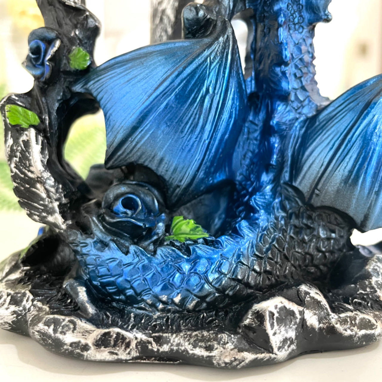 1PCS Branch Dragon Stand Silver Blue Healing Stone Home Decoration For Crystal Ball From IG Crystal