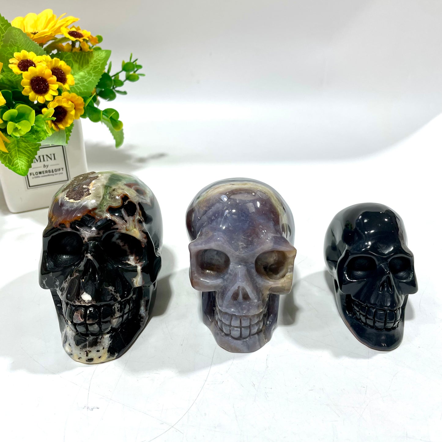 1 Count India Agate Skull Crystal Carving Healing Stones Natural Stone Chakra Balancing Reiki Home Office Decor From IG Crystal