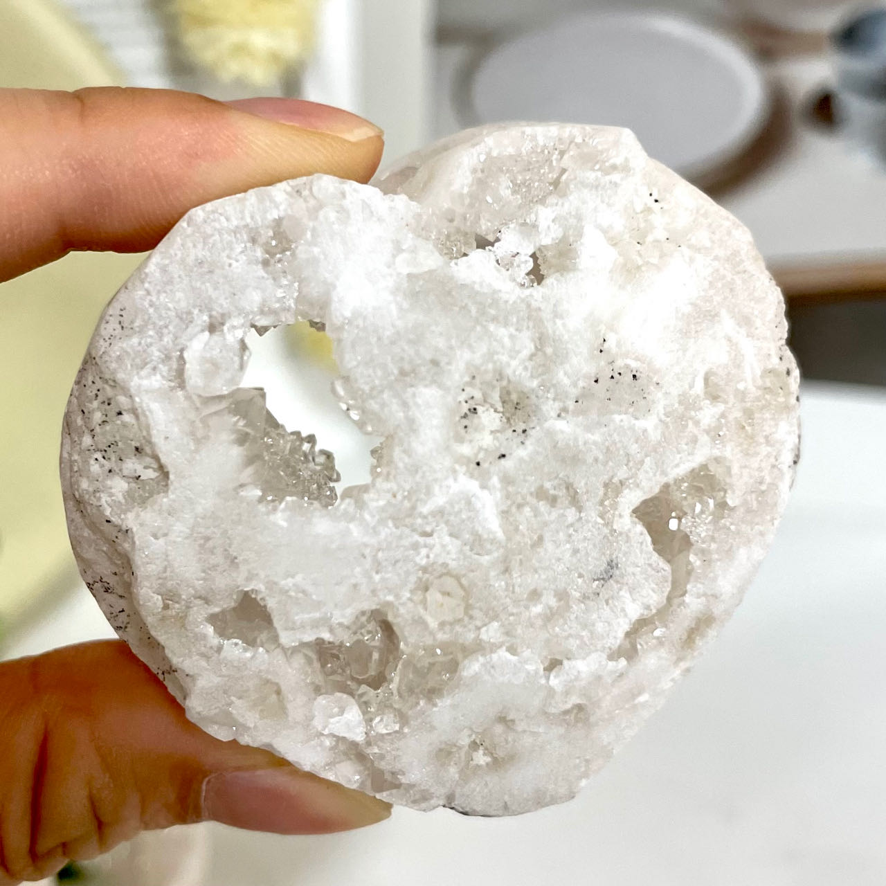 Heart Shape Morocco Agate Geode Healing Crystal Home Decor From IG Crystal
