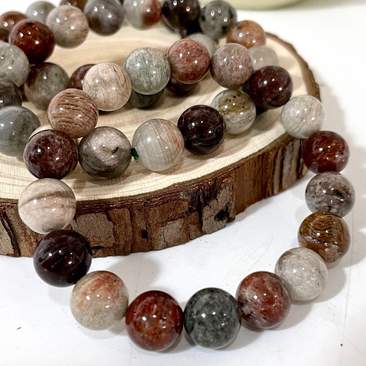 Smoky Phantom Quartz Bracelet 11~13mm Energy Healing Crystals Jewelry for Women DIY Bracelet From IG Crystal