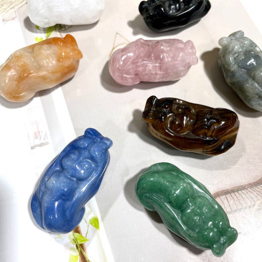 8 Counts Different Material Mermaid Crystal Clear Quartz Rose Quartz Lavakite Red Obsidian Fire Quartz Amethyst Green Aventurine Healing Stone Home Decoration From IG Crystal