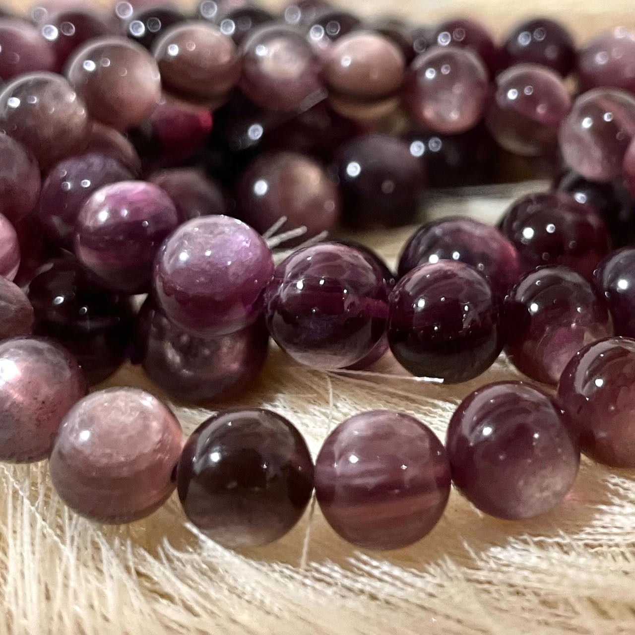Deep Purple Mica 15mm 13mm 12mm 10mm 9mm Energy Healing Crystals Jewelry for Women DIY Bracelet From IG Crystal