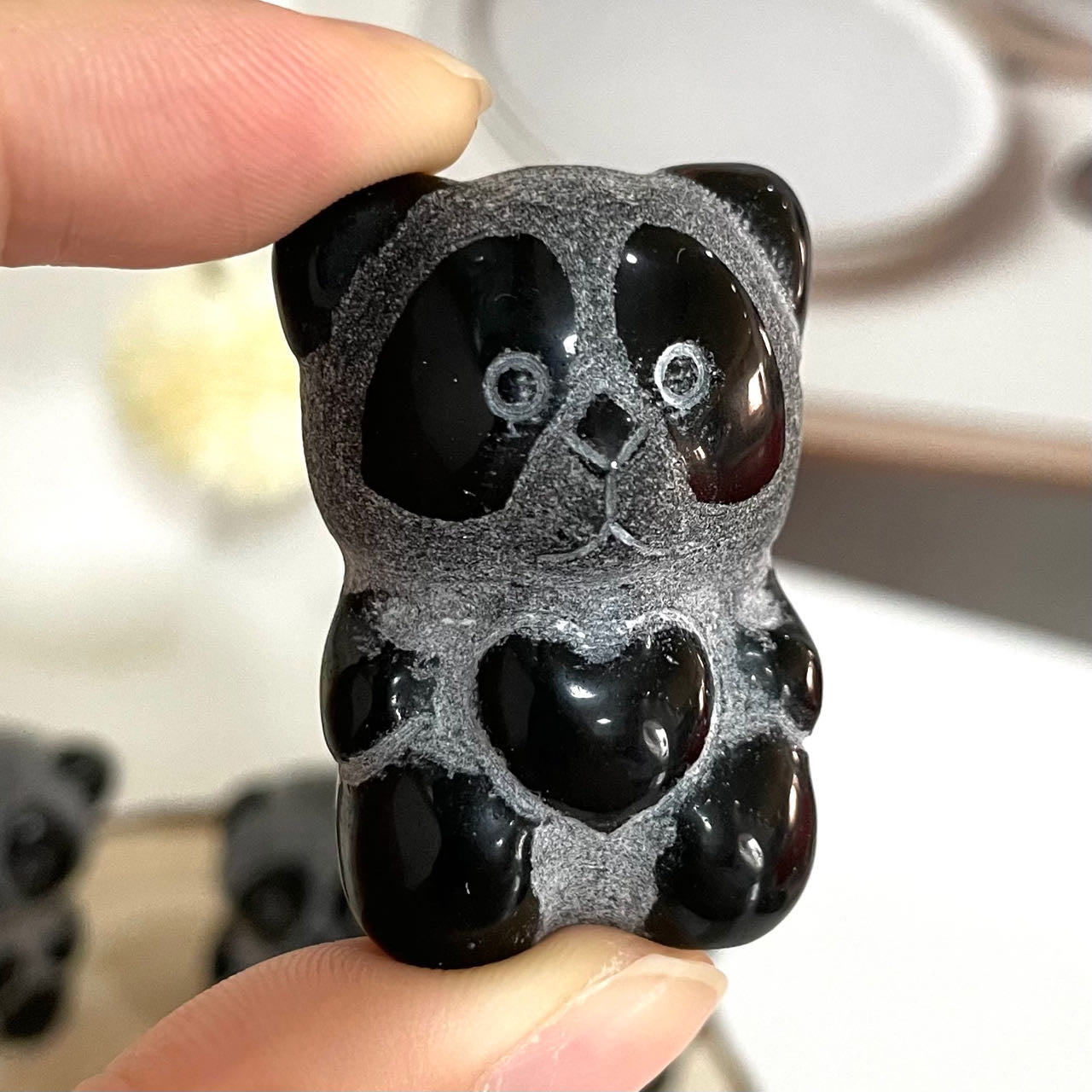 5PCS High Quality Hand-Carved Natural Crystal Panda Statue Set From IG Crystal