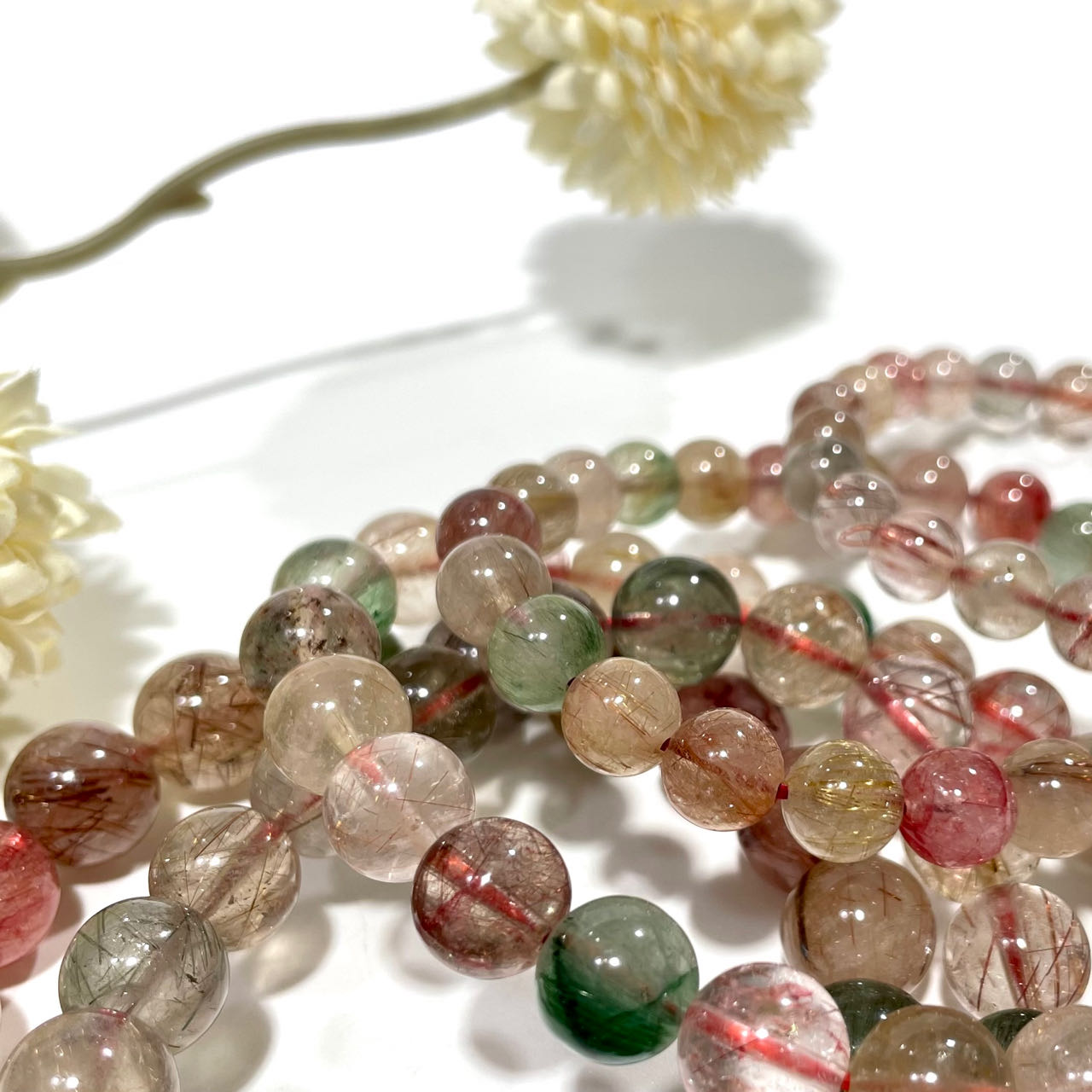 Rabbit Hair Crystal Bracelet 8~12mm Energy Healing Crystals Jewelry for Women DIY Bracelet From IG Crystal