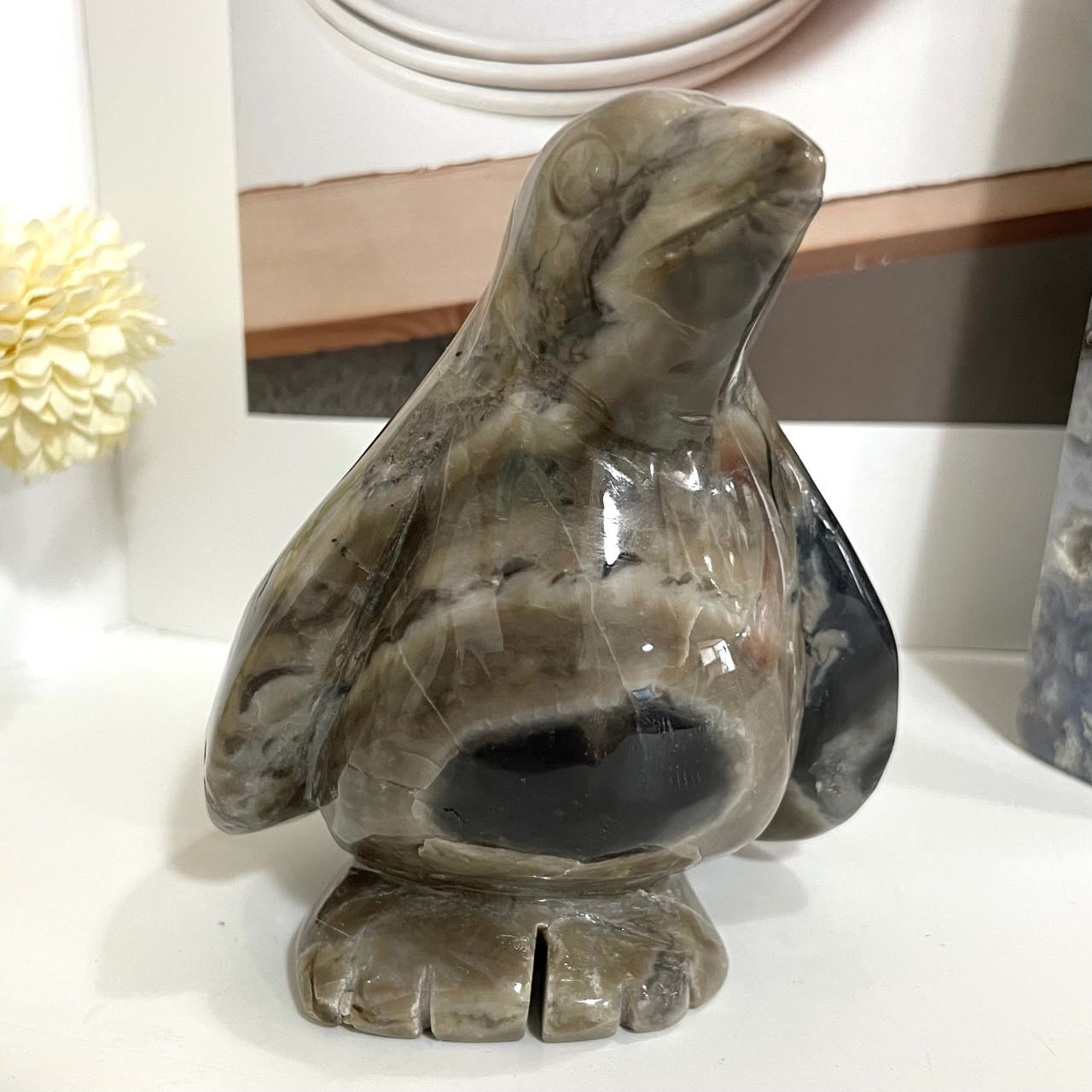 Volcanic Agate Penguin Crystal Height about 10.6cm From IG Crystal