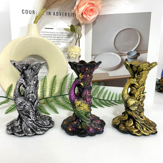 2PCS Phoenix Stand Silver Golden Healing Stone Home Decoration For Crystal Ball From IG Crystal